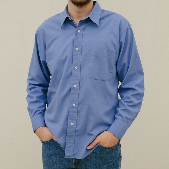 Vintage Yves Saint Laurent Purple Button-Up Dress Shirt Men’s 17 32/33 – Classic - Picture 10 of 10